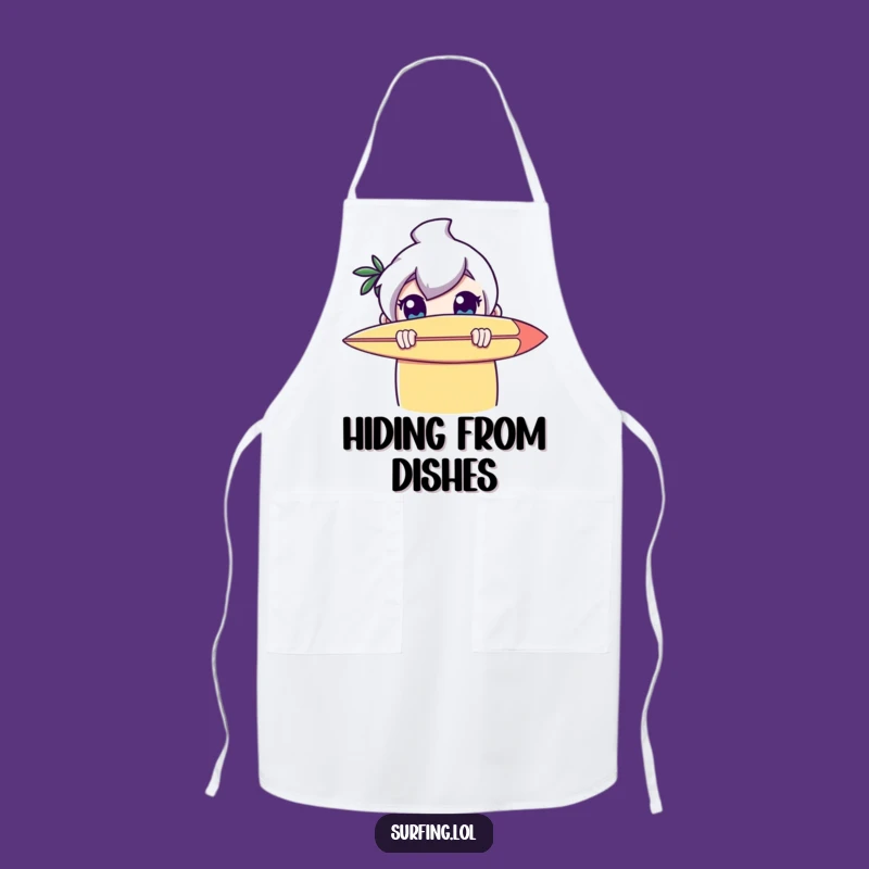 Funny Surfer Peeker Apron: Kitchen Fun with a Shy Character's Charm