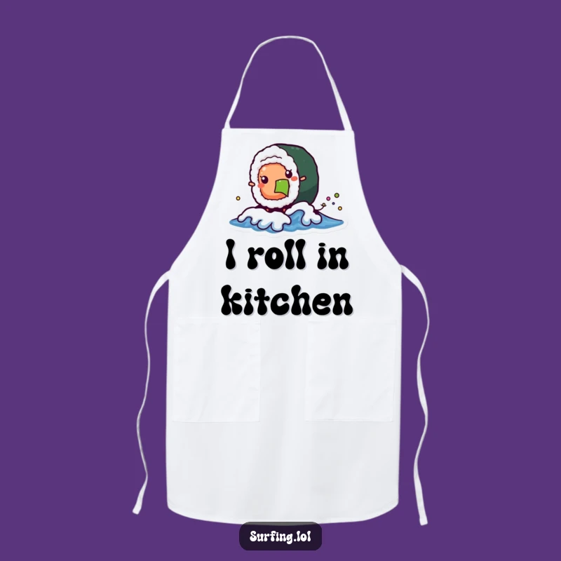 Funny Sushi Wave Apron: Wobbly Roll, Kitchen Fun for Foodies