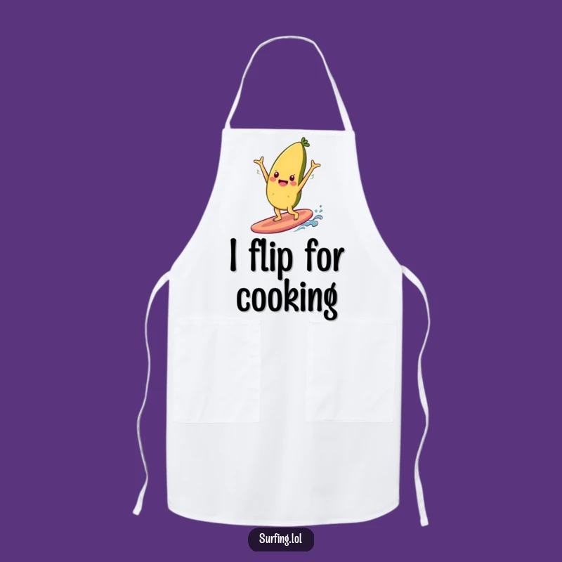 Funny Food Handstand Apron: Cheerful Surfer, Kitchen Fun for Chefs