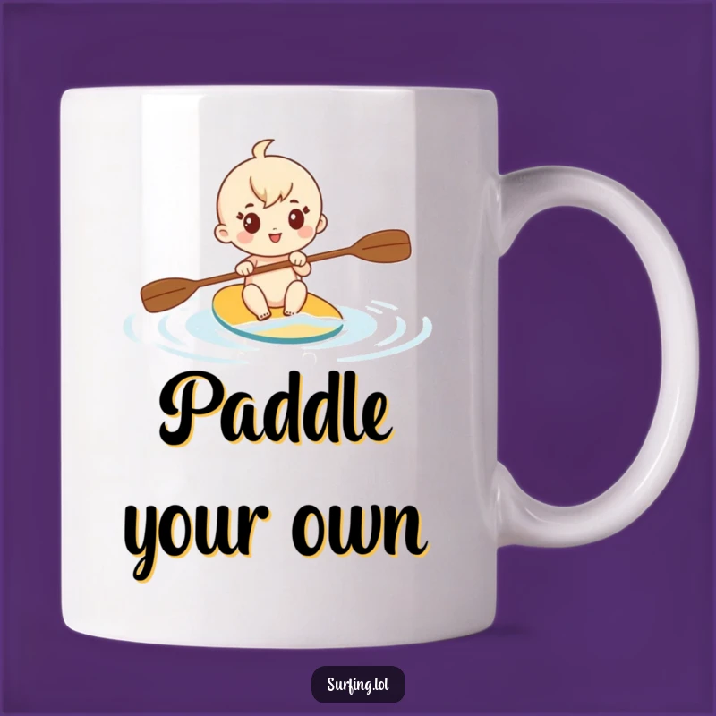 Funny Determined Paddler Mug: Cute Character's Adventure, a Motivating Funny Gift