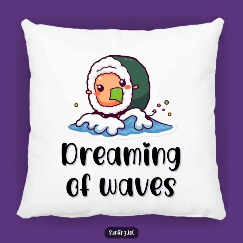 Funny Sushi Wave Pillow: Wobbly Roll, Cozy & Comical Decor