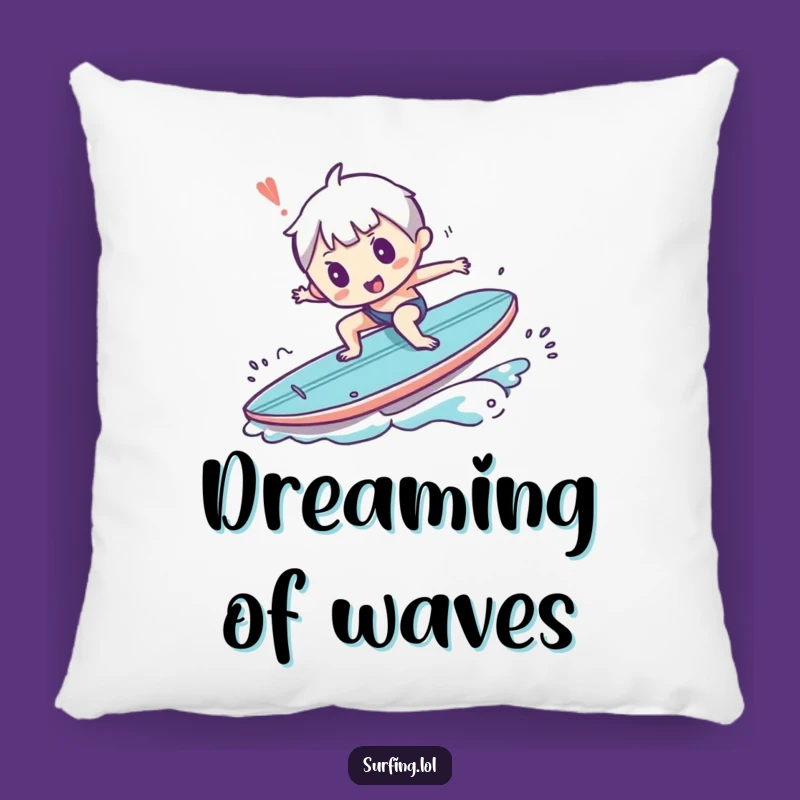 Funny Tripping Surfer Pillow - Comical Character Couch Comfort Gift