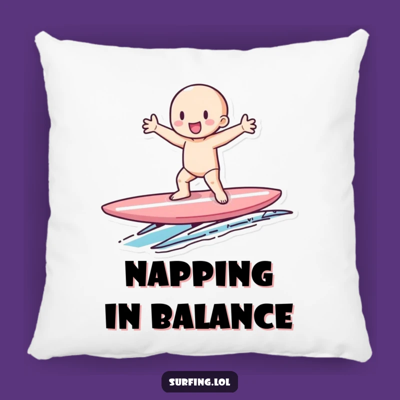 Funny Tiny Surfer Pillow: Snuggle with Funny Balance and Comfort