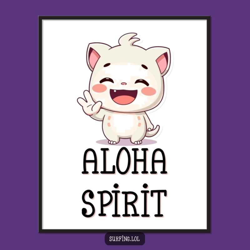 Funny Shaka Grin Digital Art: Happy Character Print for Instant Aloha