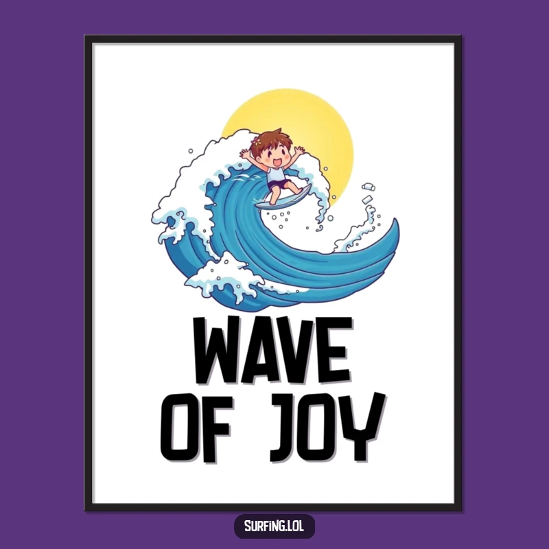 Funny Surfer Character Digital Art: Instant Sunny, Funny Wall Decor