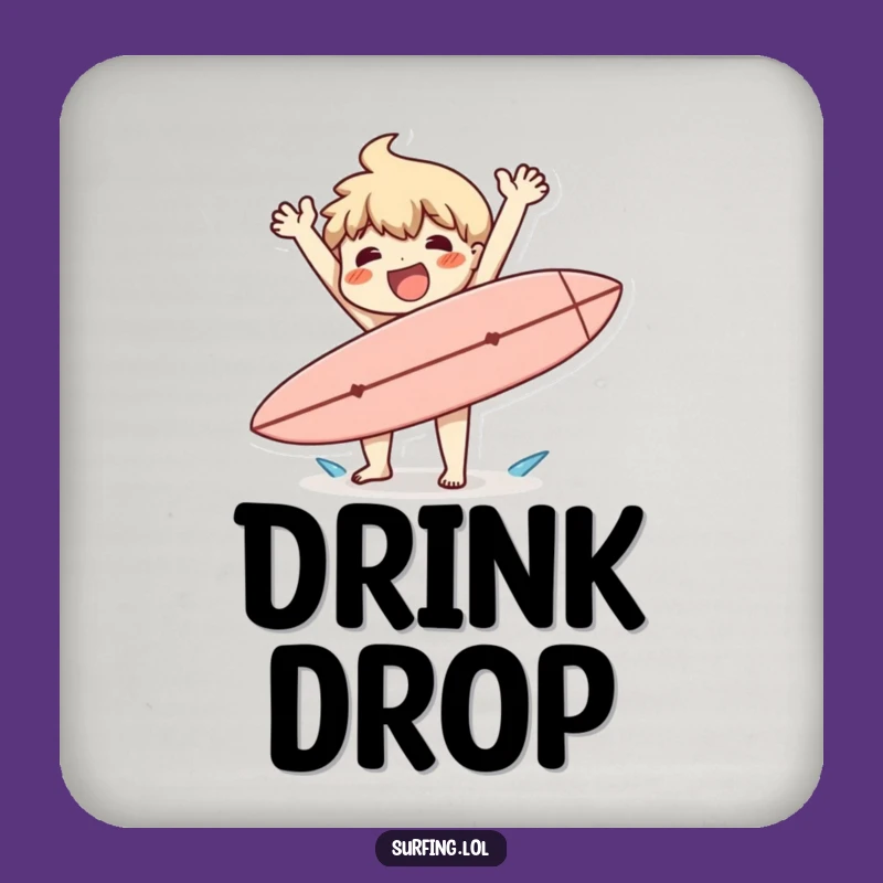 Funny Surf Drop Drink Coasters: Protect Surfaces with Beachy Mishaps