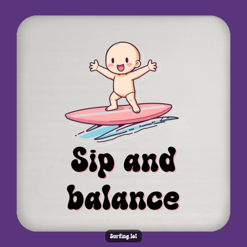 Funny Tiny Surfer Coaster: Protect Surfaces with Funny Balance