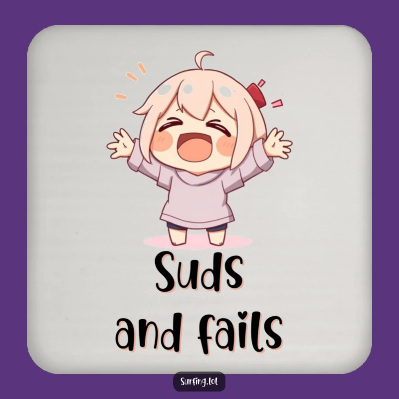 Funny Wiping Out Character Coaster: Hilarious Drink Protector Gift