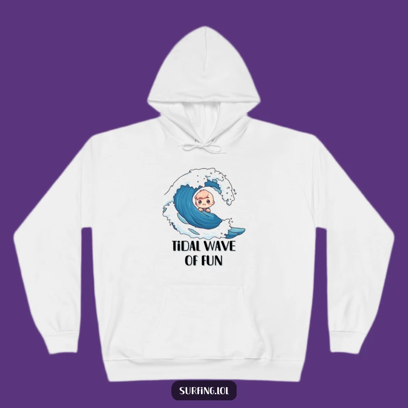 Cozy Funny Tiny Wave Explorer Hoodie - Curious Excitement Comfort