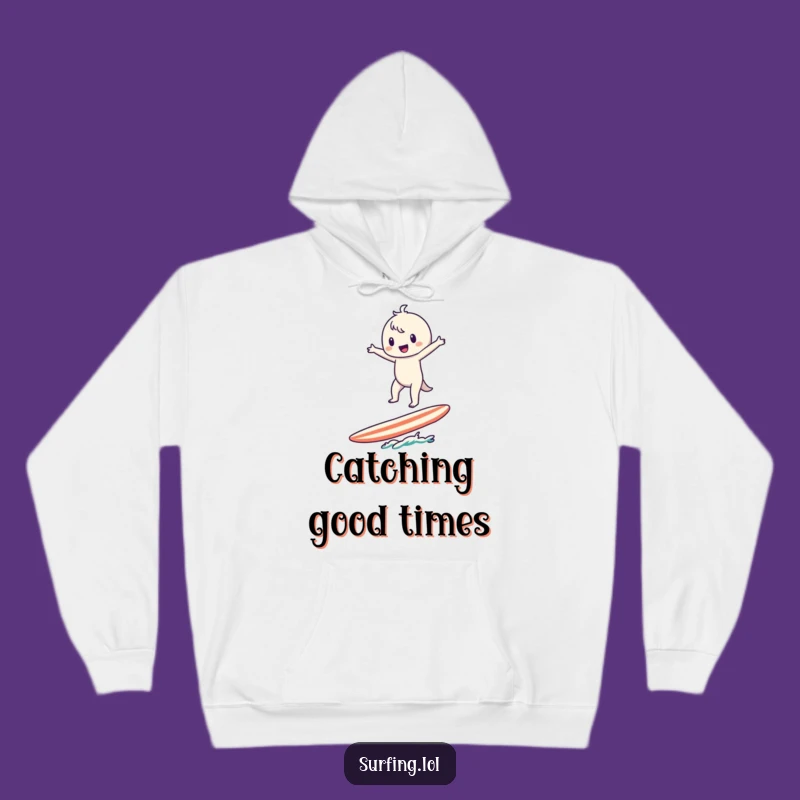 Funny Surfer Character Hoodie: Stay Cozy After a Day of Waves with This Humorous Design!
