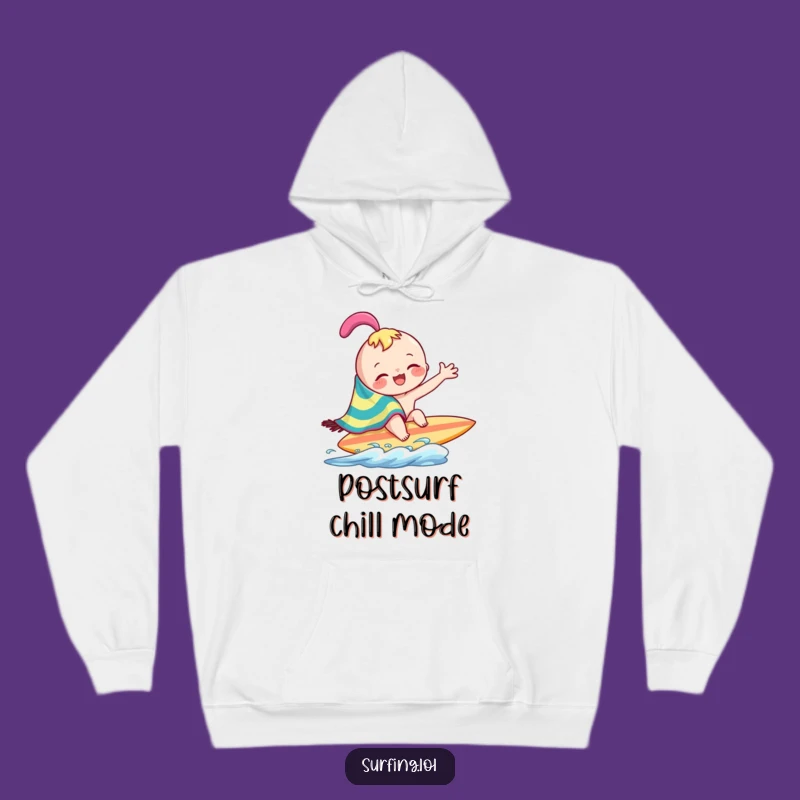 Funny Surf Towel Character Hoodie: Joyful Wiping Design, Cozy Beach Wear, Perfect Funny Gift