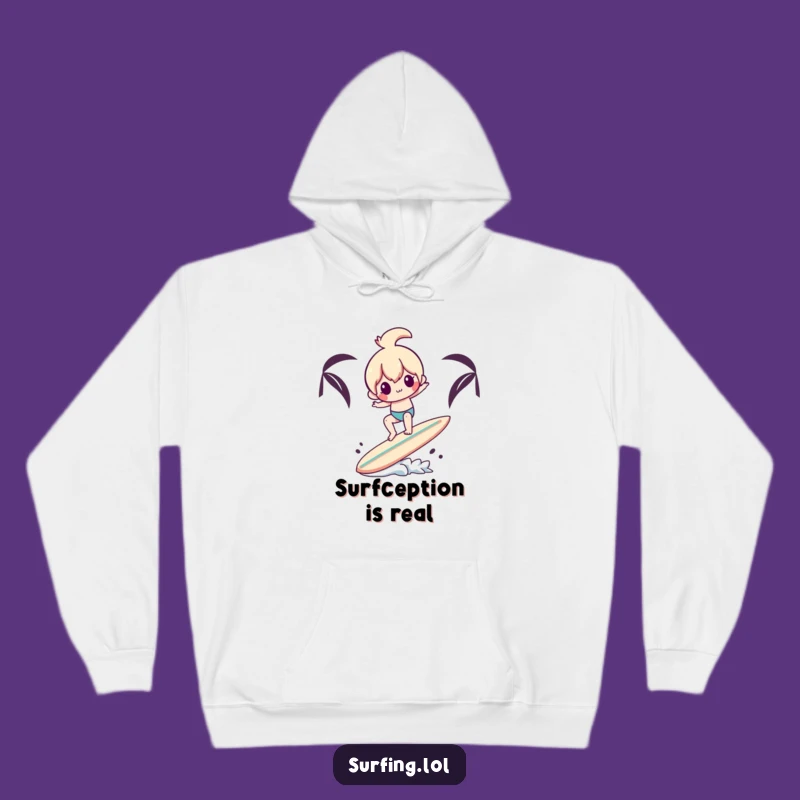 Funny Balancing Surfer Hoodie - Two Board Comedy, Warm Funny Gift
