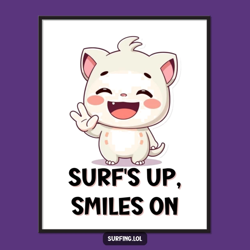 Funny Free Printable Wall Art: Shaka Grin Vibes - Downloadable Home Decor