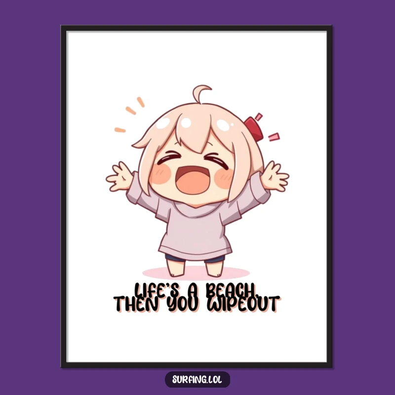 Funny Free Printable Wall Art: Laughing Wipeout Character Downloadable Poster