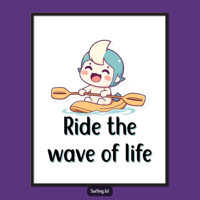 Free Printable Wall Art: Paddling Character Adventure Funny Downloadable Art