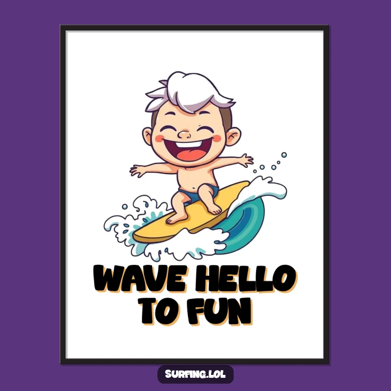 Free Printable Goofy Surfer Wall Art: Funny DIY Downloadable Decor