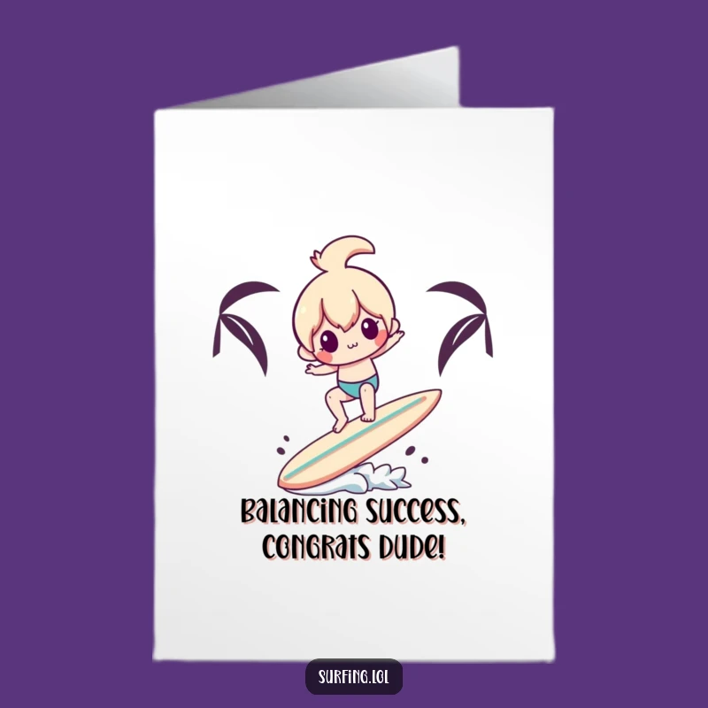 Free Printable Balancing Congrats Card: Funny DIY Success Download