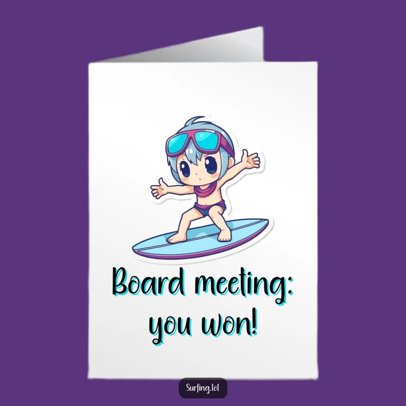 Free Printable Congrats Card: Stylish Surfer Character, Downloadable Celebration Gift