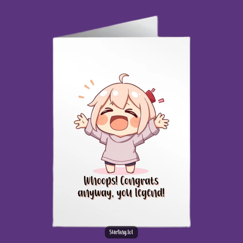 Congrats Free Printable Card: Laughing Wipeout Downloadable Gift for Resilience