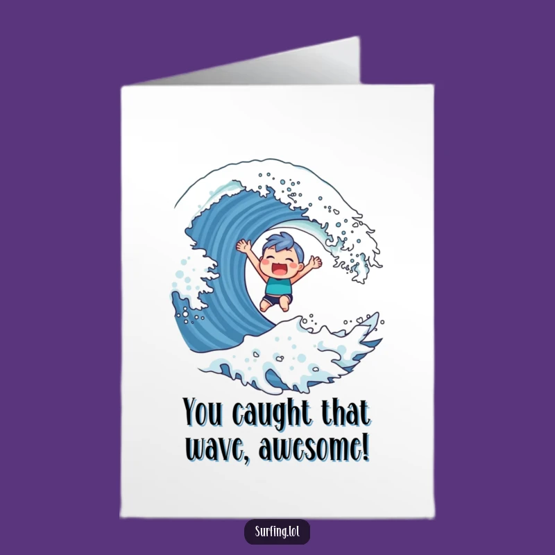 Free Printable Surfing Character Congrats Card - Awesome Downloadable Victory
