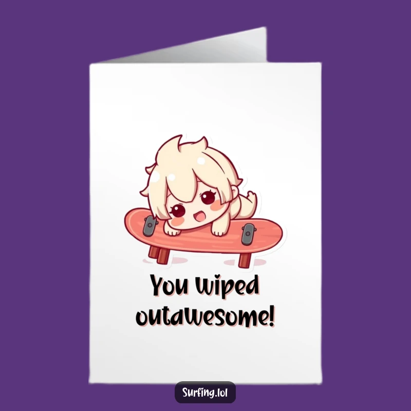 Free Printable Congrats Card: Wobbly Surfer, Hilarious Downloadable Greeting for Life's Ups and Downs