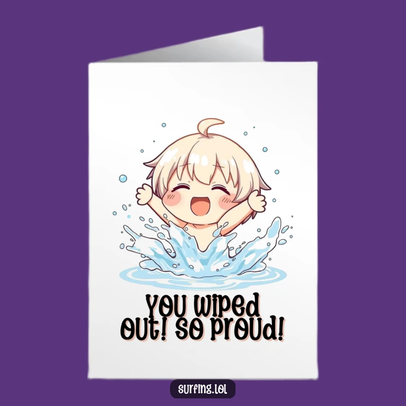 Free Printable Congrats Card: Hilarious Wipeout Character, Downloadable DIY Gift