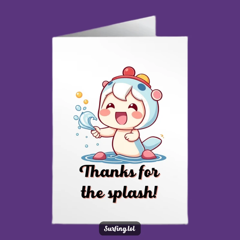 Free Printable Thank You Card: Kawaii Thanks, A Splash of Gratitude, Downloadable!
