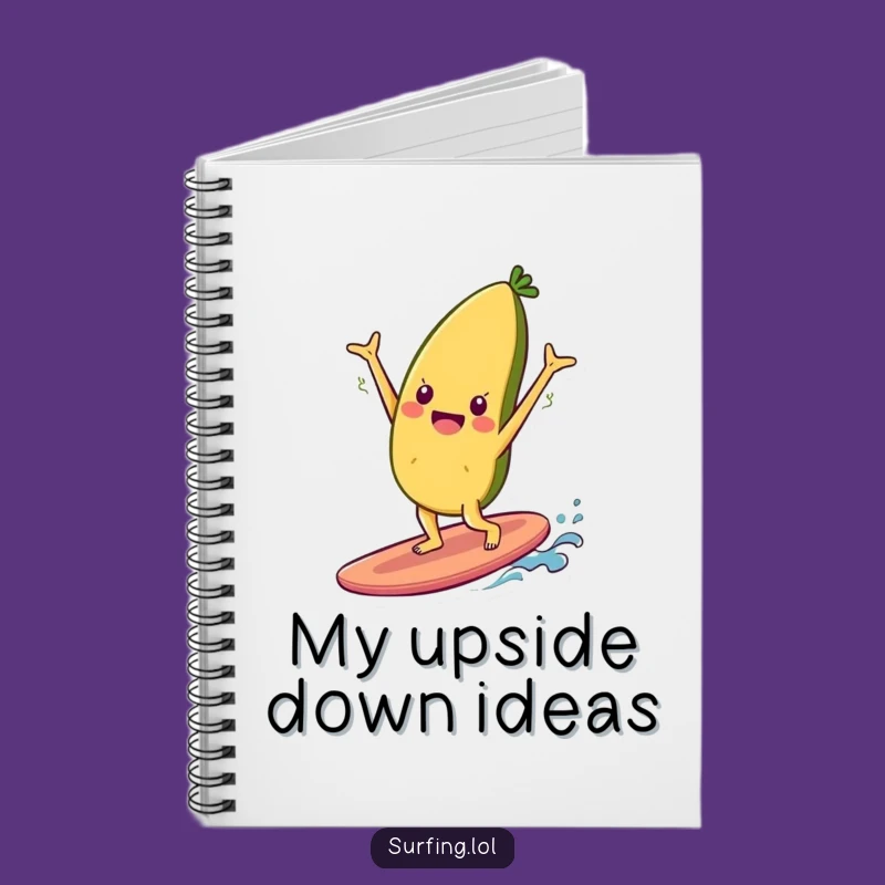 Funny Food Handstand Notebook: Cheerful Surfer, Jot Down Ideas