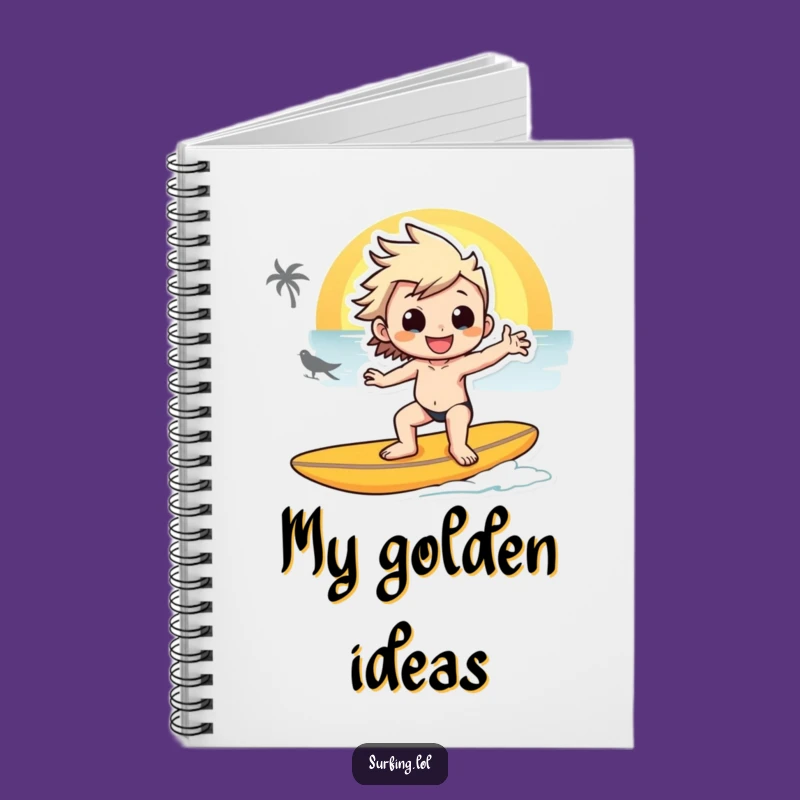 Funny Sunset Surfer Notebook - Sunset Journal, Creative Funny Gift
