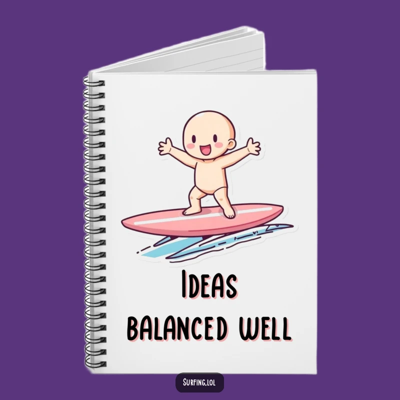 Funny Tiny Surfer Notebook: Jot Down Ideas with Funny Balance