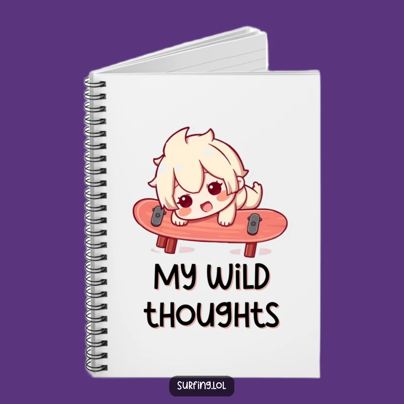 Funny Surfer Notebook: Wobbly Character Journal for Beach Fans