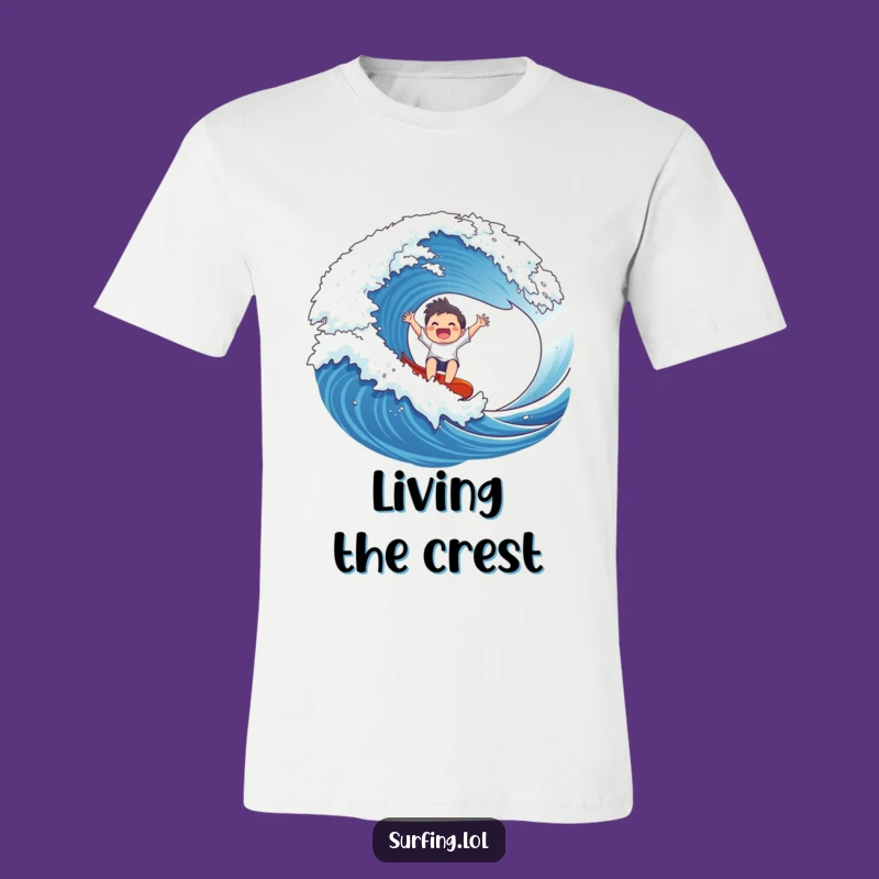 Funny Wave Rider T-Shirt: Express Pure Excitement with This Hilarious Surfing Tee!