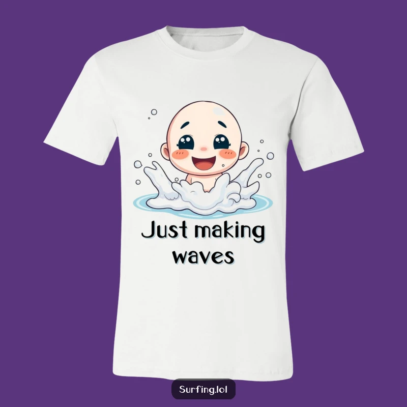Funny Splash T-Shirt: Happy Character in Foam, Beach Fun Tee