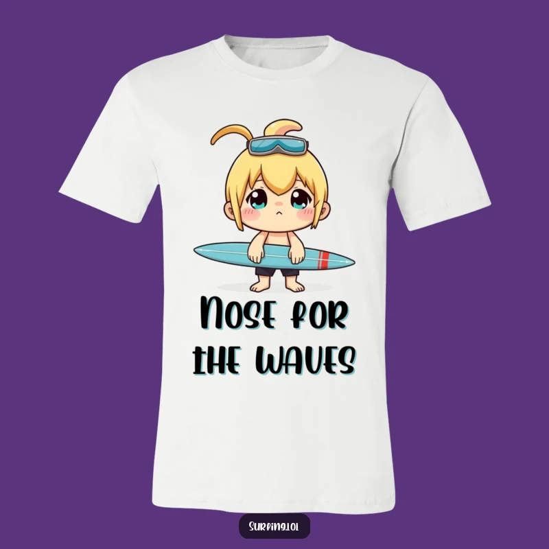 Funny Surfer T-Shirt: Concentrated Character Balancing Surfboard Gift