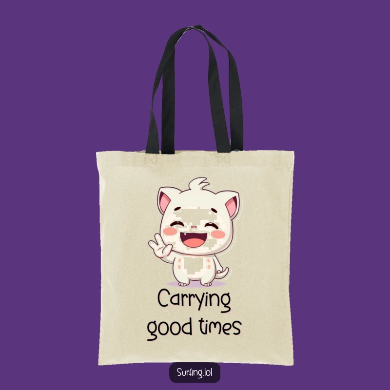 Funny Shaka Grin Tote Bag: Carry Good Vibes and Aloha Everywhere