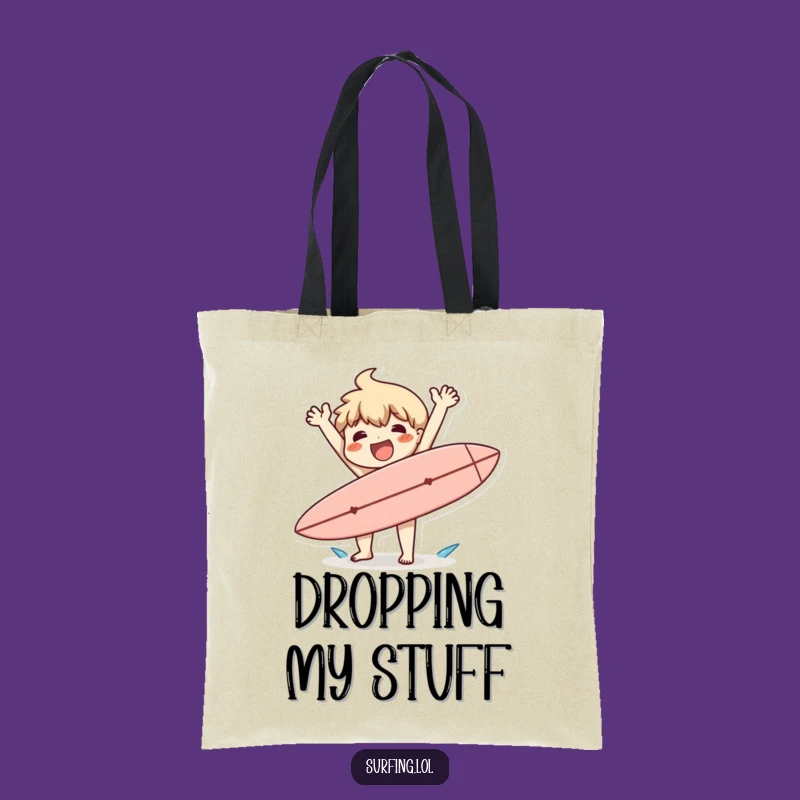 Funny Surf Drop Tote Bag: Carry Your Beach Gear with Happy Chaos