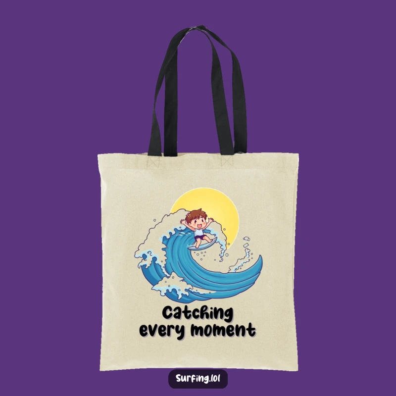 Funny Surfer Character Tote Bag: Carry Your Fun, Sunny Beach Gear