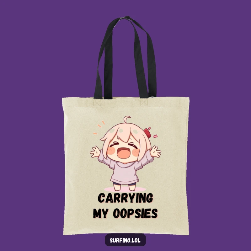 Funny Wiping Out Character Tote Bag: Carry Your Laughs Gift