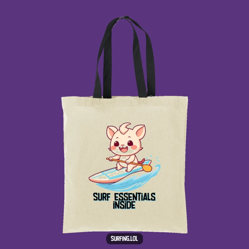 Funny Surf Tote Bag: Sweet Creature's Grinning Surfer Design - A Hilarious Carry-All Gift